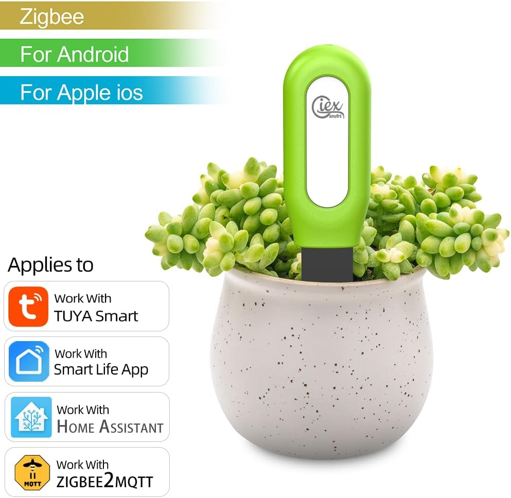 Zigbee Garden Soil Moisture & Temperature Meter, Compatible with Tuya Smart App, Home Assistant (ZHA & Zigbee2Mqtt) image number 1