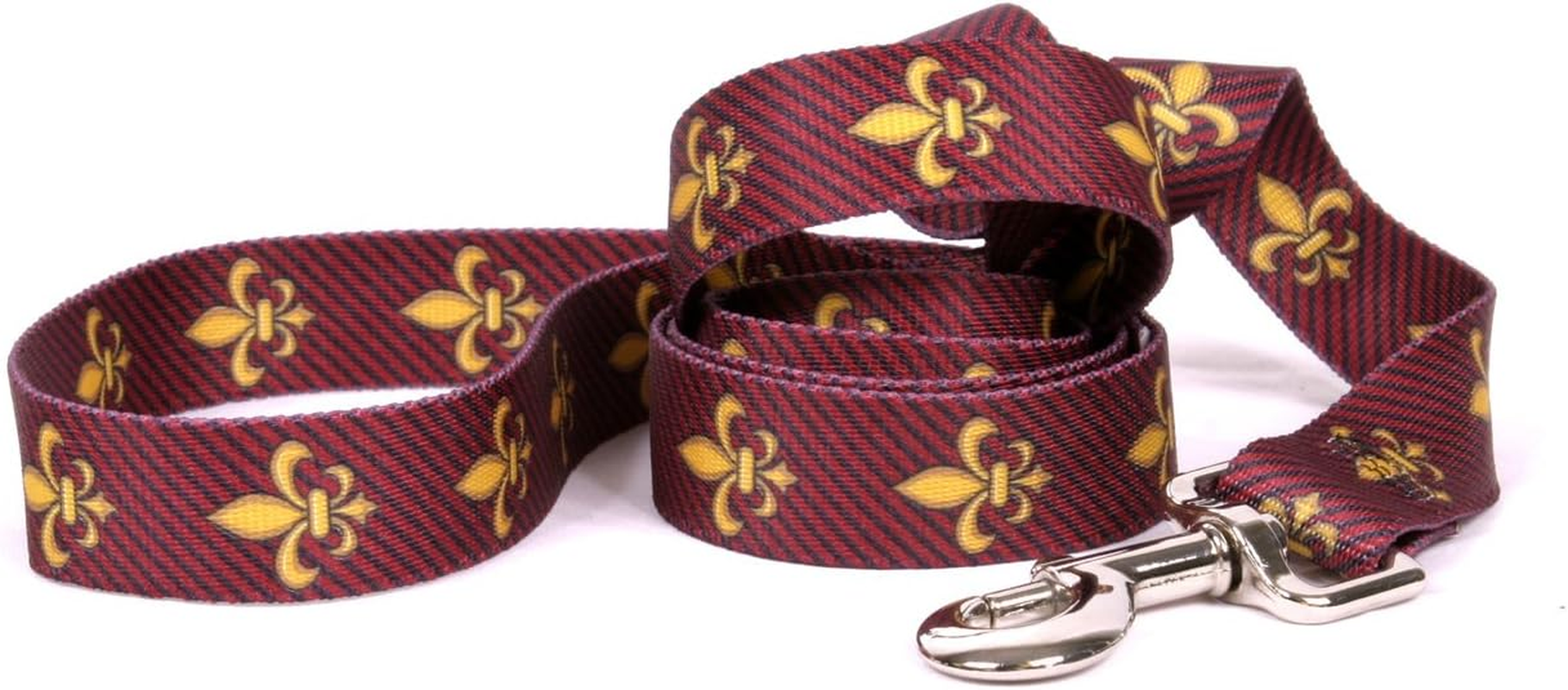 Yellow Dog Design, Fleur De Lis Red Dog Leash, Extra Small 3/8" X 60" (5 Ft.)