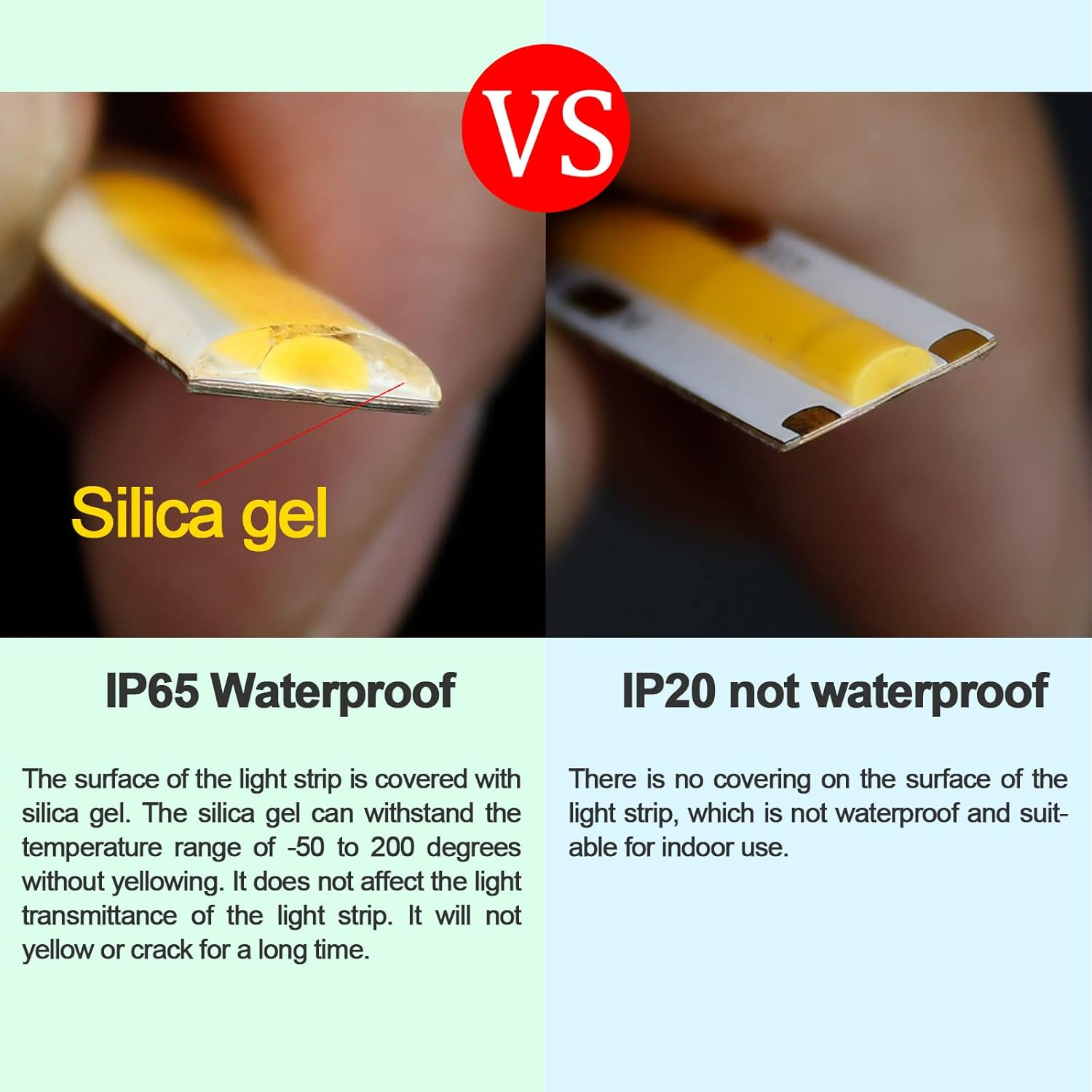 GOMING 24 V COB LED Strip 5 M Natural White 4000 K Waterproof IP65 LED Strip 480LED/M CRI 93+ High Brightness 4300 Lm LED Strip Self-Adhesive for Home Decoration (Power Supply Not Included) image number 3