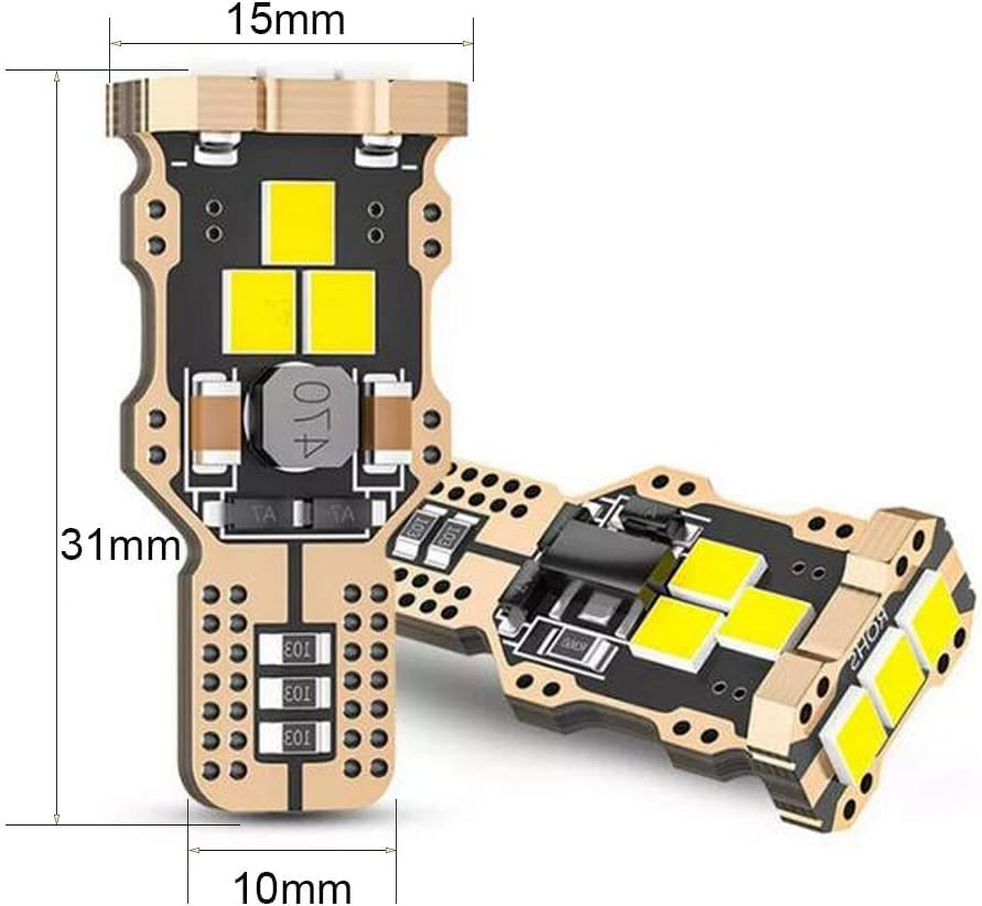 Blyilyb 2Pcs Nonpolarity T15 912 921 906 W16W Led Bulb High Power 2835SMD 6000K 1800 Lumens Extremely Bright Error Free Led Bulbs for Backup Reverse Lights 3Rd Brake Lights image number 2