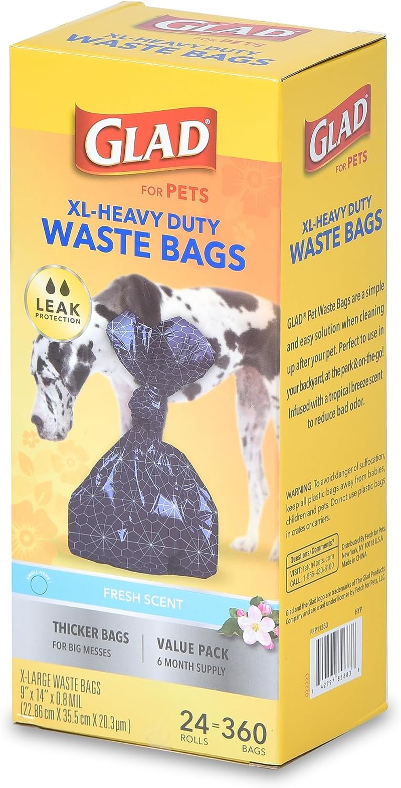 Glad Extra Large, Heavy Duty Scented Dog Waste Bags Value Pack - 360 Count image number 4