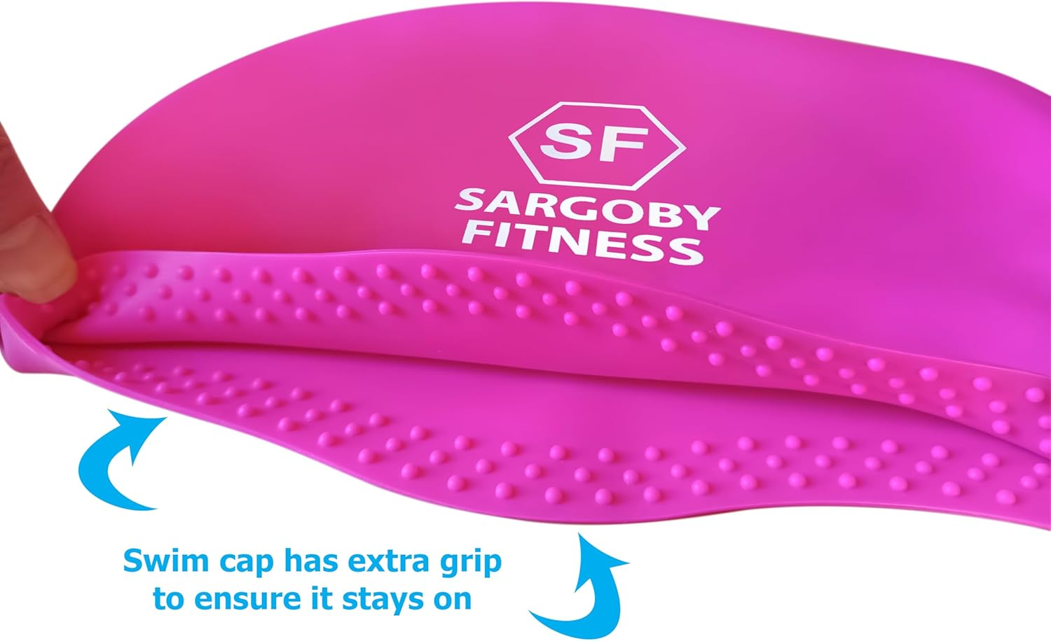 Long Hair Swim Cap for Women and Men with Longer Hair - Pink image number 2