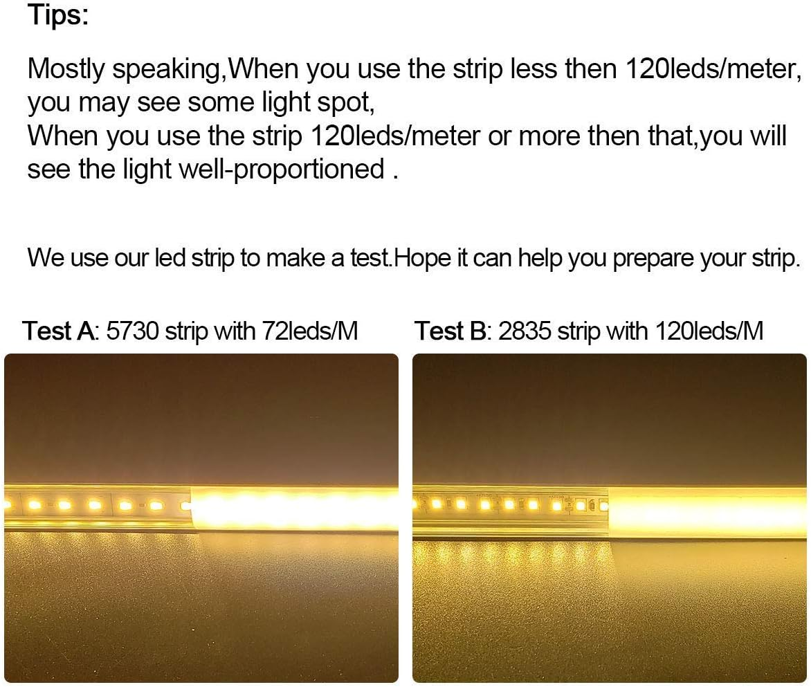 HAMRVL 6-Pack 30Cm/1Ft 17.2X7Mm Led Aluminum Channel System U Shape with Cover, Led Strip Light Diffuser Track with White End Caps and Mounting Clips Accessories for under Counter Light Fixture image number 1