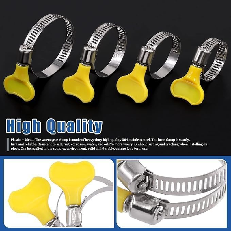 40 Pcs 8-29Mm/0.31-1.14 In, Stainless Steel Clamps with Plastic Handle, Keyed Stainless Steel Worm Gear Hose Clamps with Plastic Handle for Pipe, Tube, Automotive and Machinery Applications image number 3