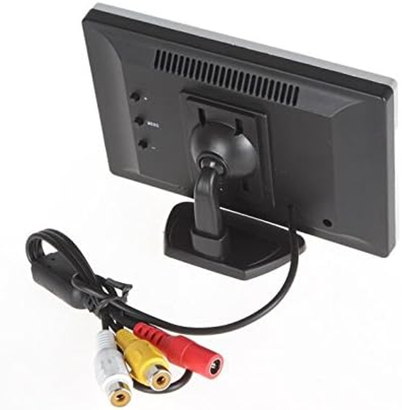 BW 5 Inch HD TFT LCD Car Monitor with Two Video Input, High -Resolution 800*480 Car Rearview Reversing Parking Monitor and Full Color LCD Backlight Display for Car Rear View Cameras/Car Dvd/Vcd/Gps/Other Video Equipment