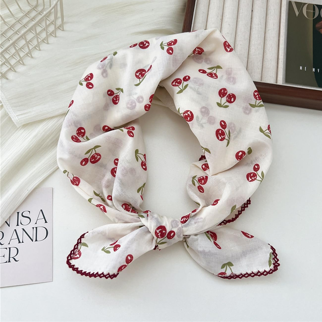 Pemilosci 2 Pack Large Cotton Bandana Headband, Head Wrap, Protective Coverage, Hair Neck Scarf for Women 28 X 28 Inch - Css001 - Grapes  Bird image number 3