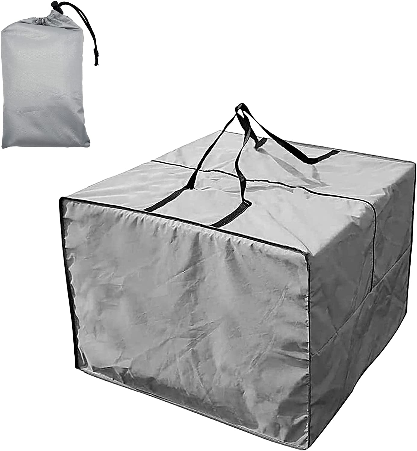Garden Furniture Cushion Storage Bag Worthplanet Waterproof 210D Oxford Fabric 83 X 83 X 62Cm Furniture Seat Cushions Storage Bag with Handles Zippers and Carrying Bag for Cushions, Patio W200027 (Gray) image number 2