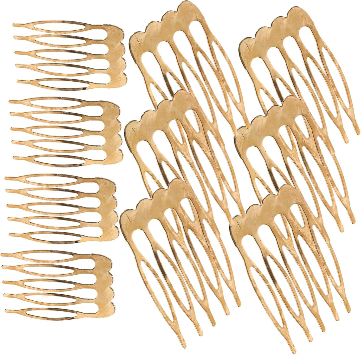 UKCOCO 10 Pieces Side Combs for Women Mini Combs Decorative Gold Hair Accessories Wedding Ceremony image number 6