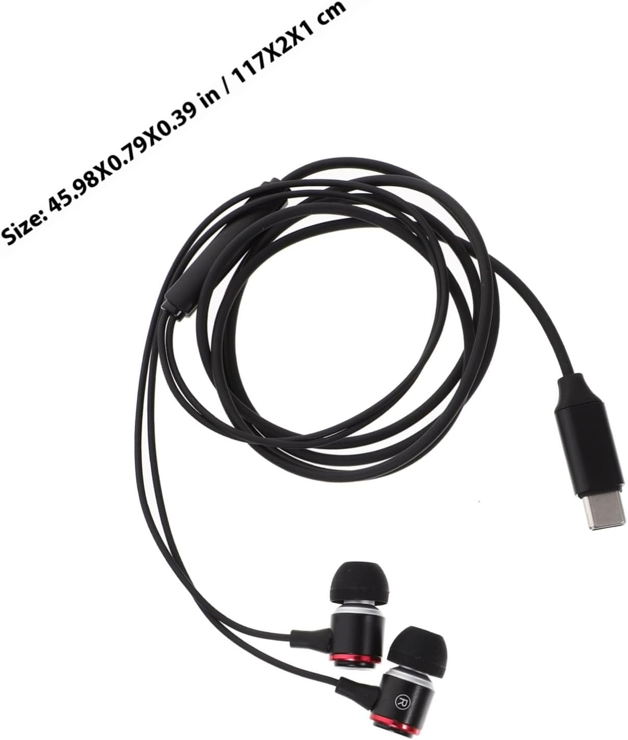 Angoily Type-C Headphones Microphone for In-Ear Use Compatible USB C Devices Featuring Bass Control and Wired Connection for Music and Calls image number 1