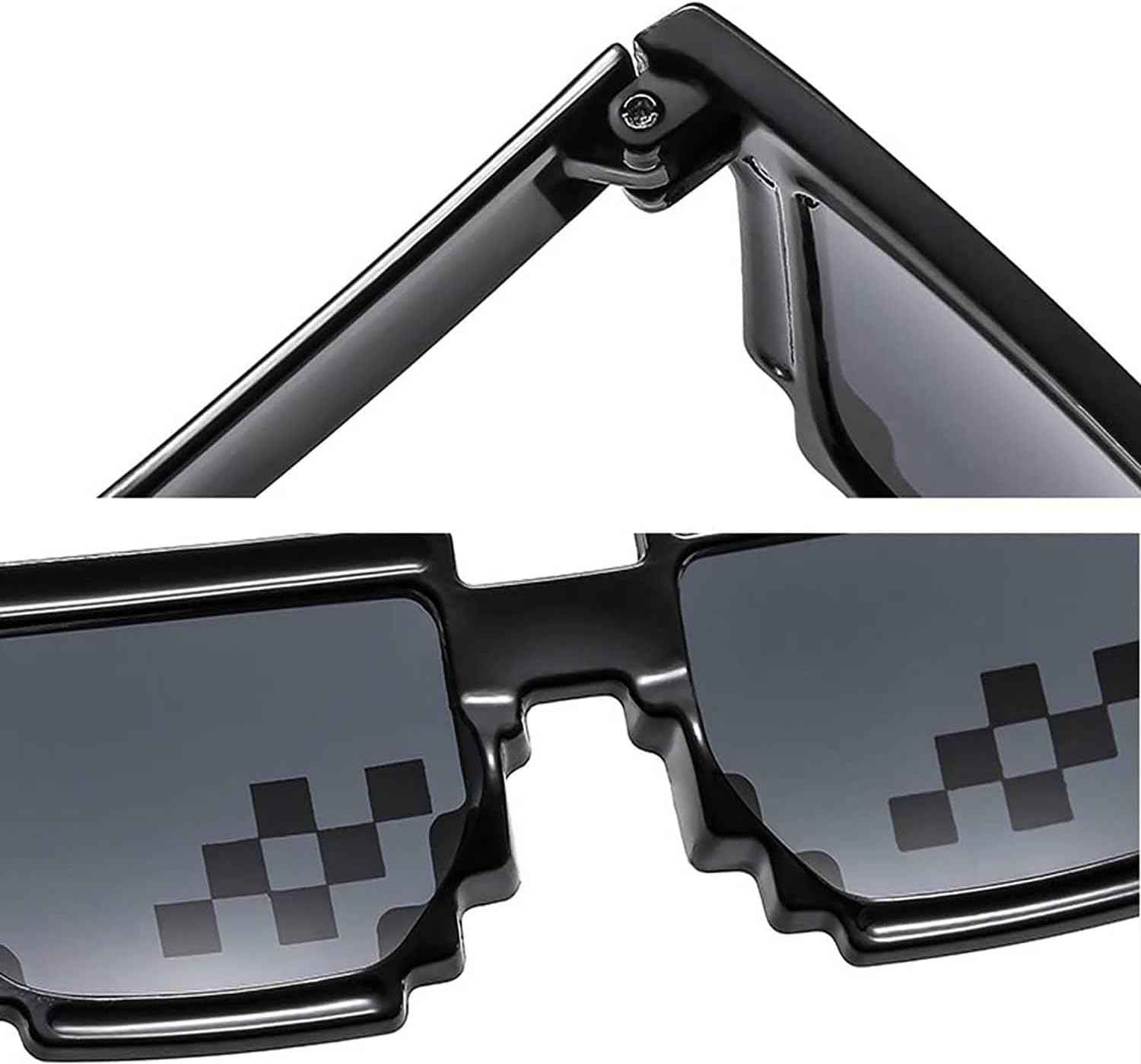 QYINXIU 3 Pack Thug Life Sunglasses, Men Women Kids Pixel Mosaic Glasses, MLG Shades for Photo Props or Halloween Party