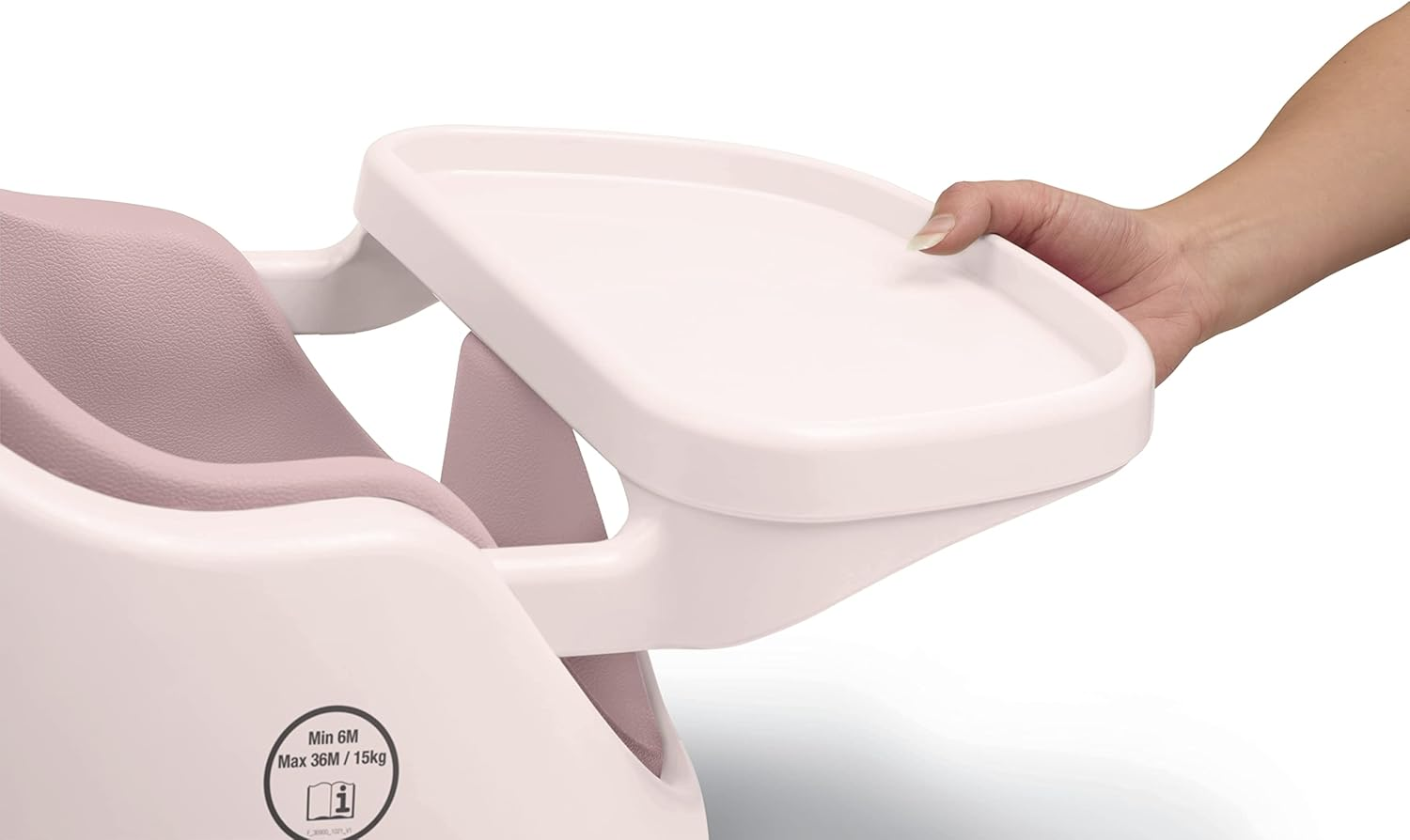 Mamas & Papas Baby Bug Booster Seat for Dining, Detachable Tray, Harness, Adjustable Seat and Non-Slip Feet, Blossom (Pink)