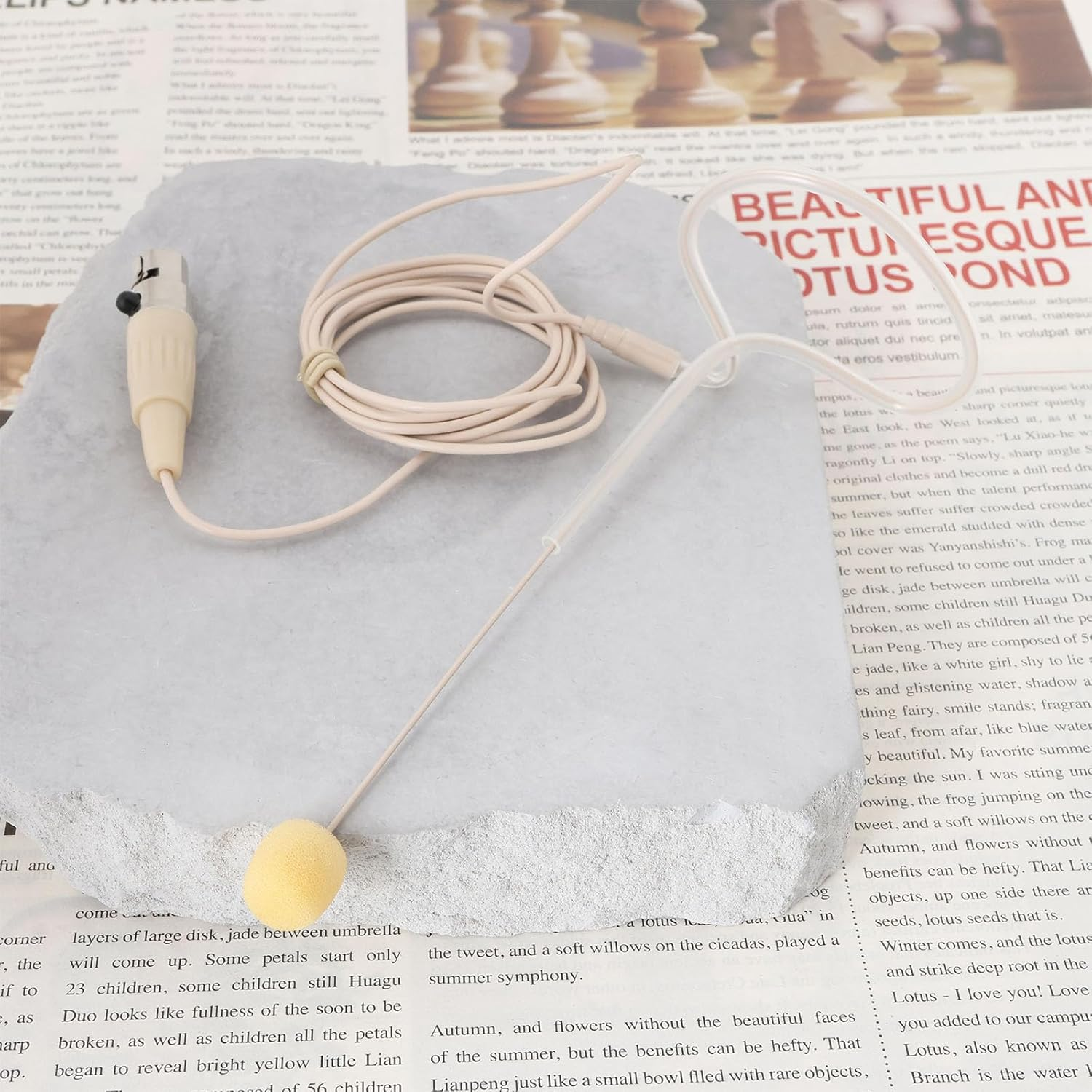 SING F LTD 1Pc Headworn XLR Microphone with 4Pin TA4F Plug Single Earhook Headset Compatible with Shure Wireless Bodypack Transmitter (Beige)