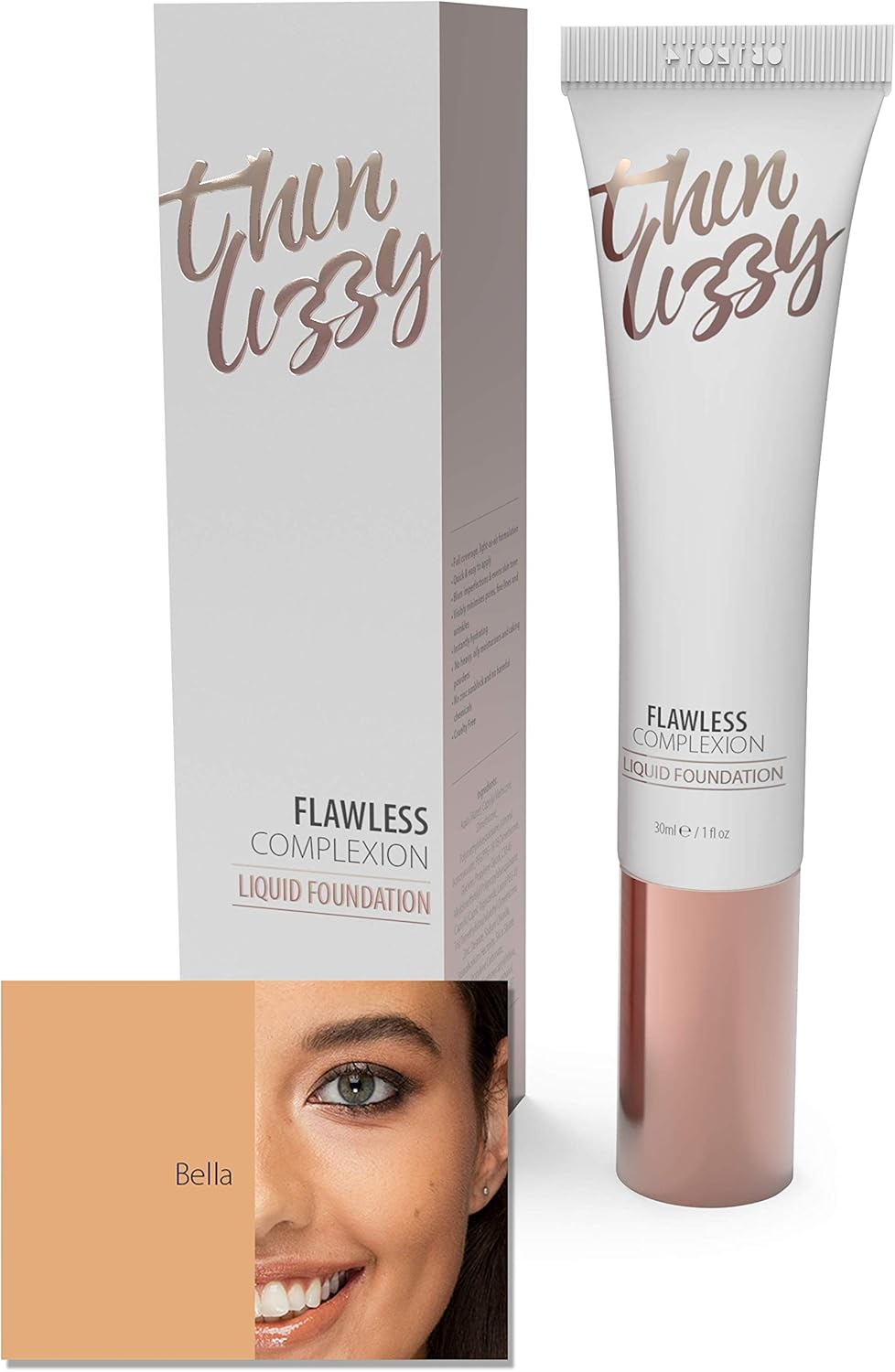 Thin Lizzy Flawless Complexion Natural Liquid Foundation, Full Coverage, Natural & Flawless Finish, Diva (Dorothy)