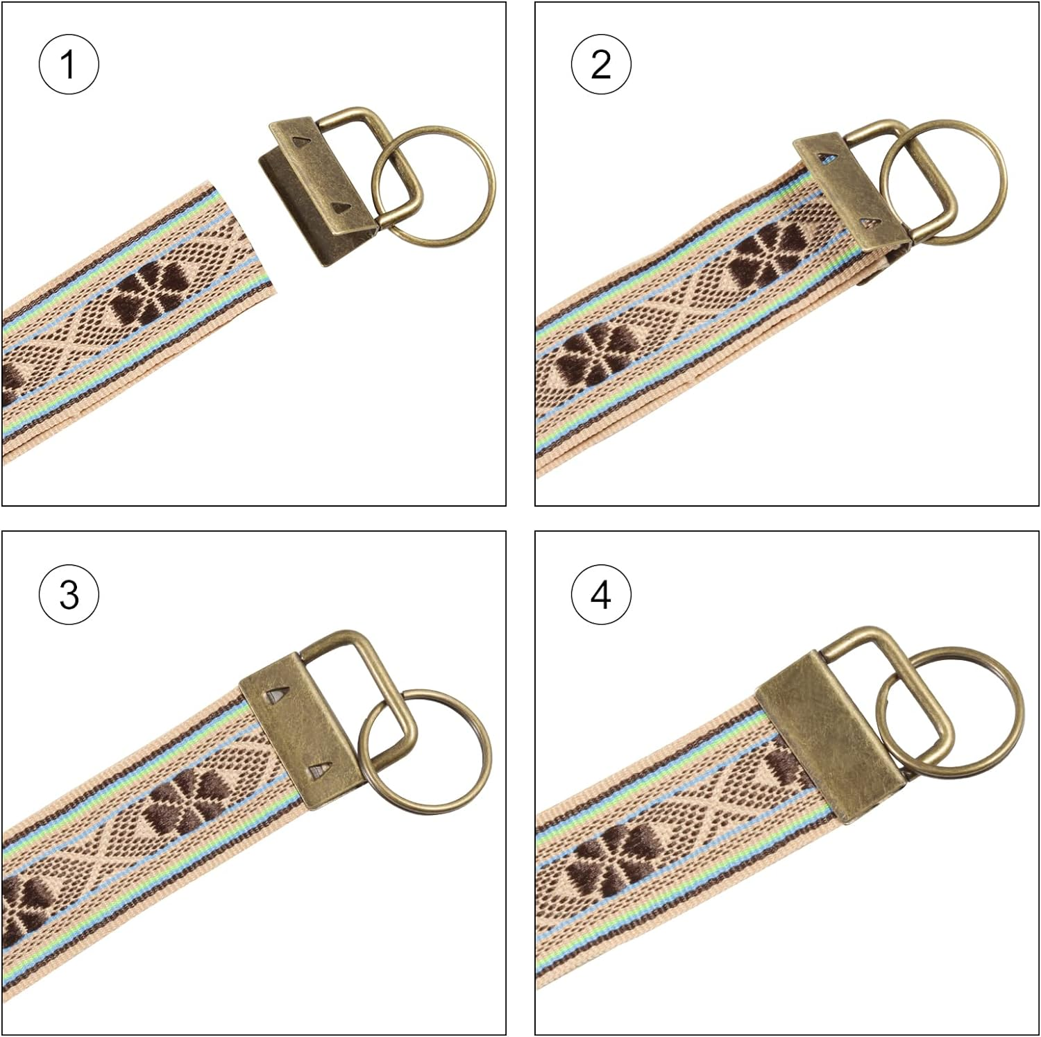 Key Fob Hardware Set 8 Colors Keychain Fob Hardware Kit for Wristlet Keychain, Key Lanyard and Key Chain Making image number 6