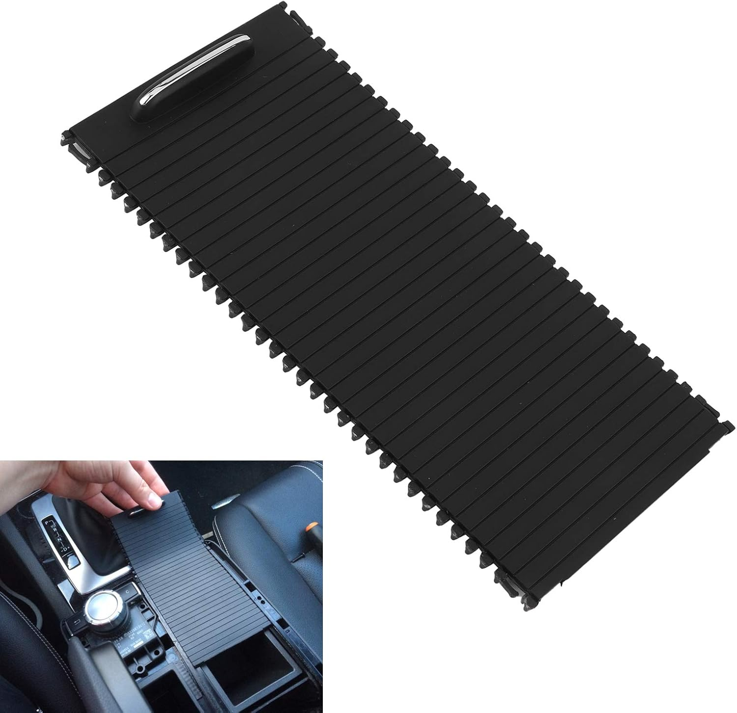 Center Console Roller Blind Cover A20468076079051, Premium Rubber Replacement for C-Class (W204/) & E-Class (A207) Models, OEM 2046807607 Equivalent image number 2