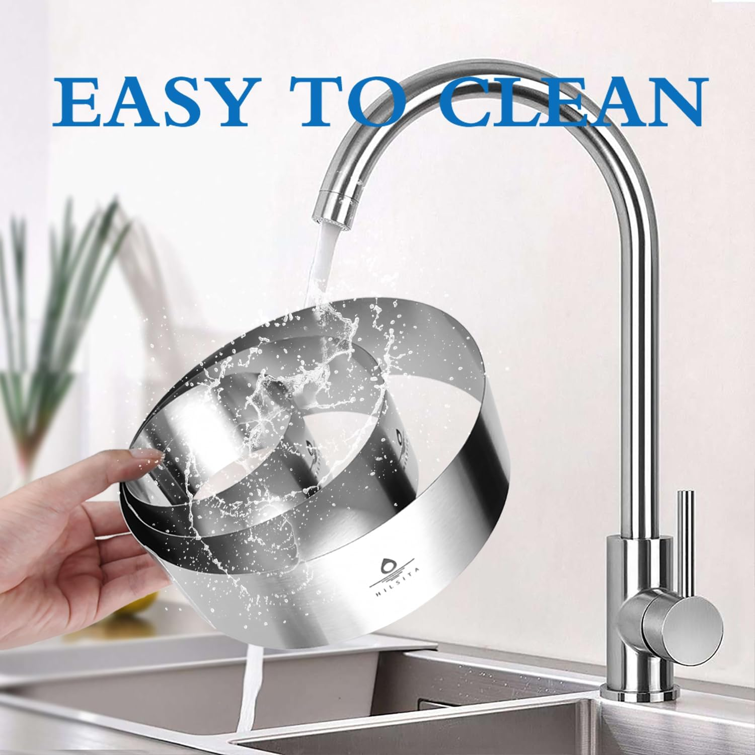 Hilsita 3Pcs Cake Molds for Baking, Stainless Steel Mousse Cake Rings, Mousse Ring Mold round for Bakeware Tools-4/6/8In (3.94''H) (2.36''H) image number 5