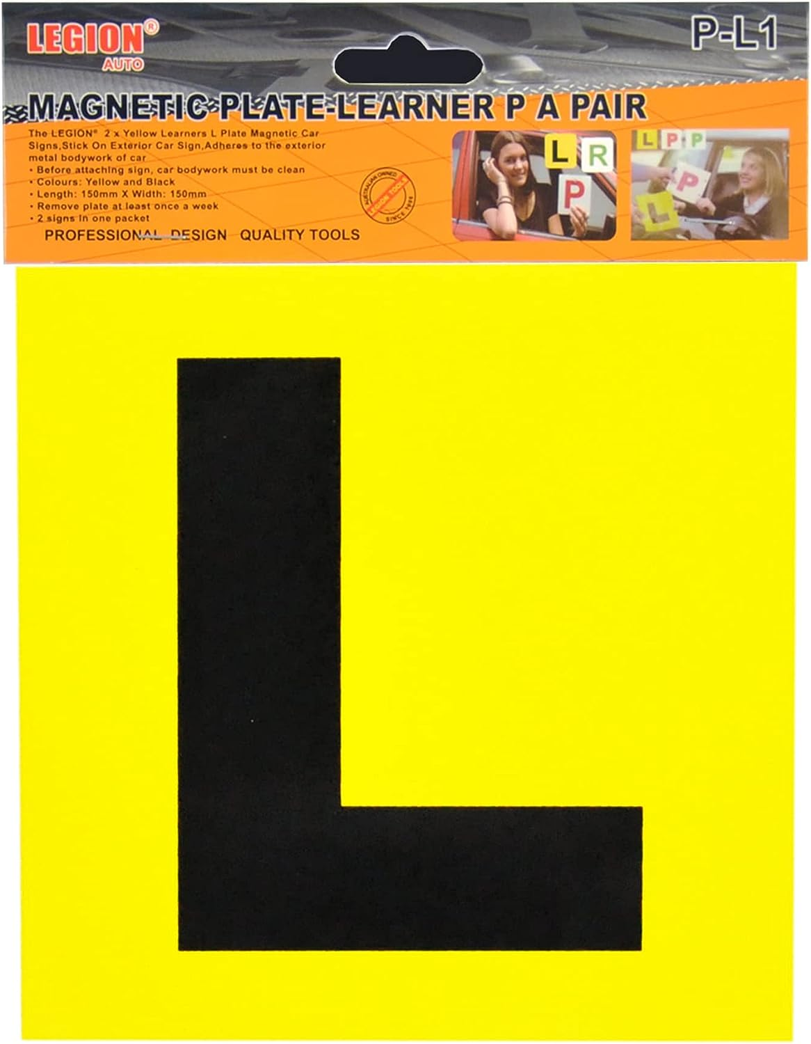 2Pcs Learner Magnetic Yellow L Plate image number 2