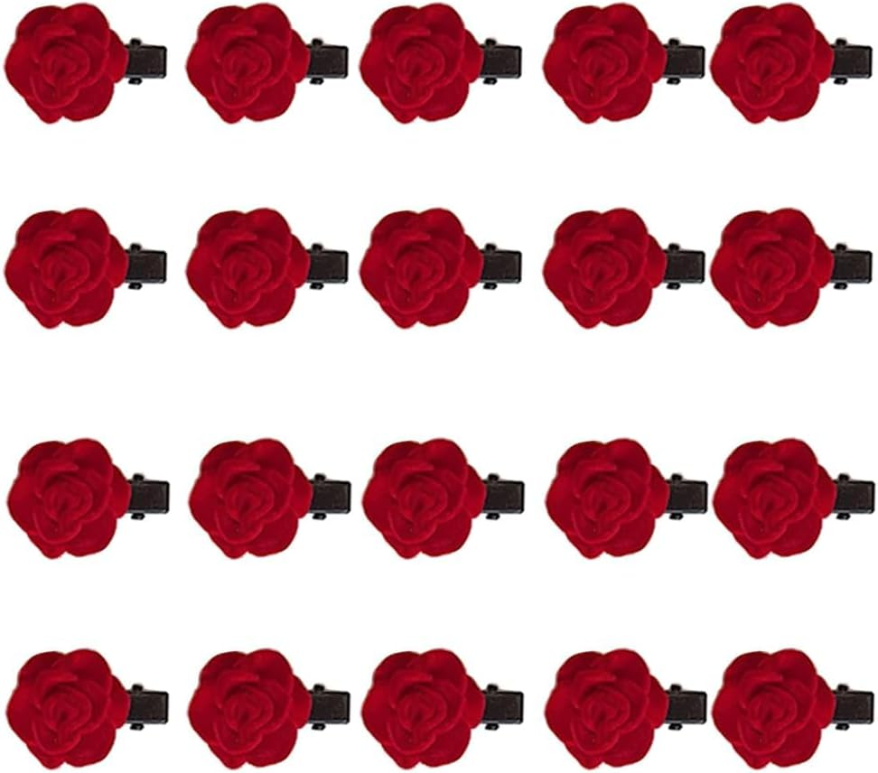 Mini Red Flower Hair Barrette,20 Mini Red Rose Hair Clip,Red Rose Hair Clip Mini Flower Hair Clip,Red Mini Flower Hair Barrette,Mini Red Rose Flower Hair Clip,Small Rose Hair Clip Rose Hair Barrette
