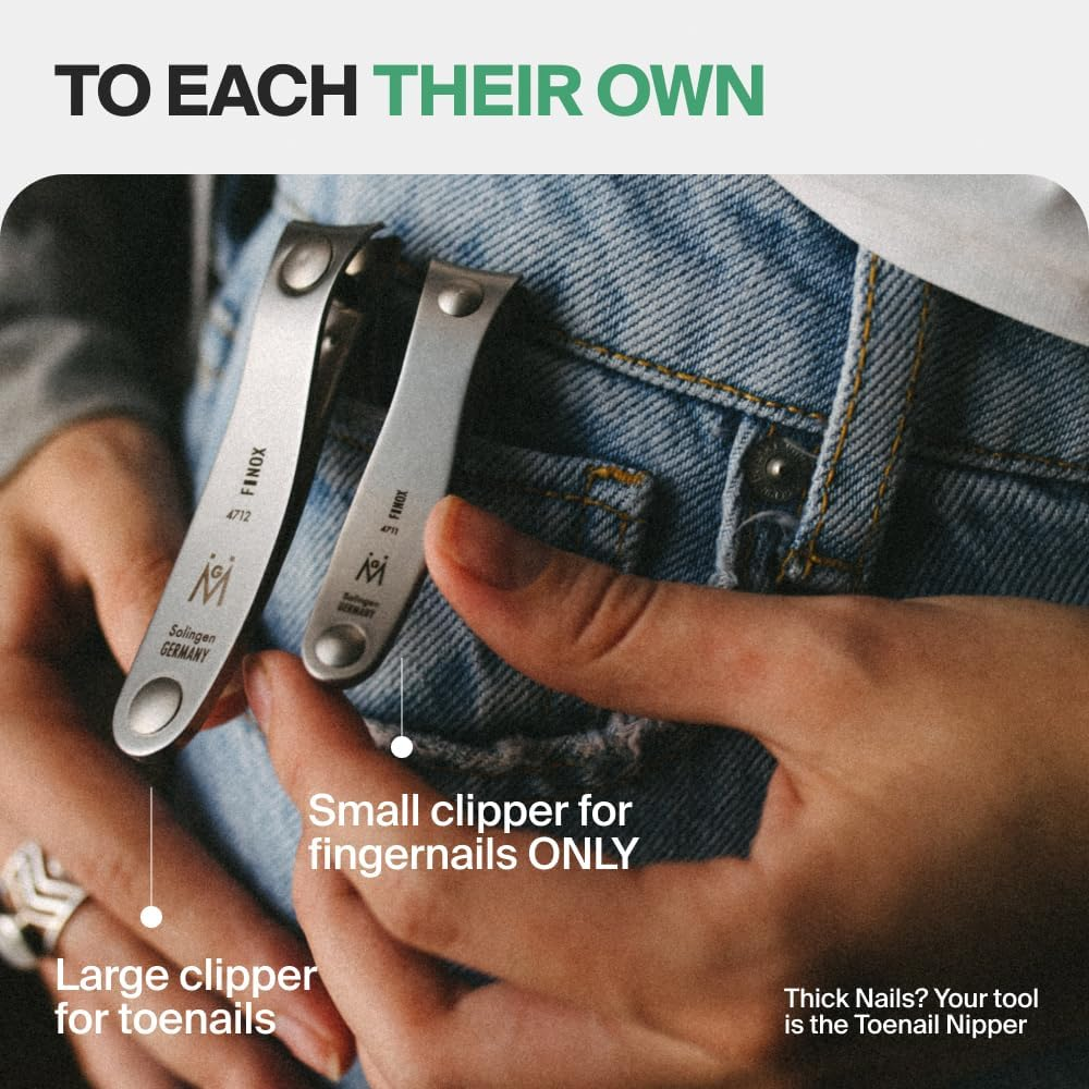 GERMANIKURE Professional Nail Clipper - FINOX Surgical Stainless Steel Manicure and Pedicure Tools in Cork Case- Ethically Made in Solingen Germany - Travel Size Nail Care image number 3