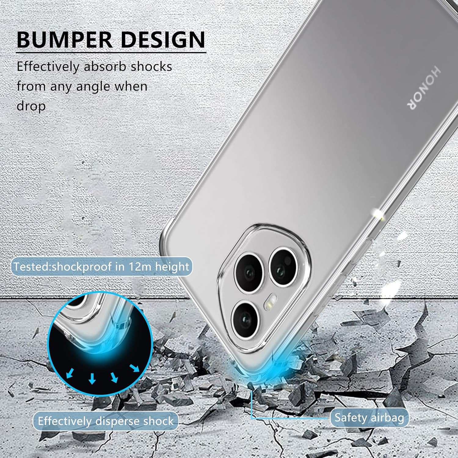 Anoowkoa TPU Case for Honor 400 Pro 5G Phone Case Clear with Built-In Camera Lens Protector Thin Transparent Protective Back Cover Soft Flexible Bumper Hybrid Silicone Case - Oneplus 15 image number 4