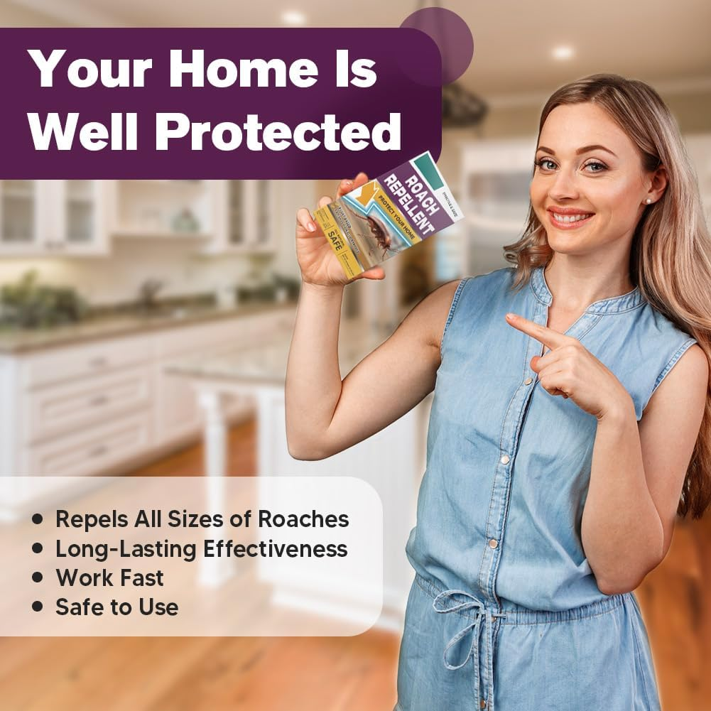 Roach Repellent Indoor Pet Safe, Cockroach Repellent Indoor, Natural Cockroach Repellent for Home, Get Rid of Roaches, Effectively Keep Roaches Away, Roach Control for Indoor - 8 Count image number 3