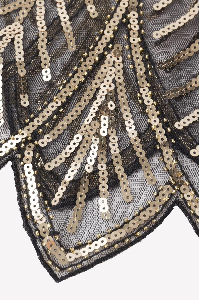 BABEYOND 1920S Shawl Wraps Sequin Beaded Evening Cape Bridal Shawl image number 4