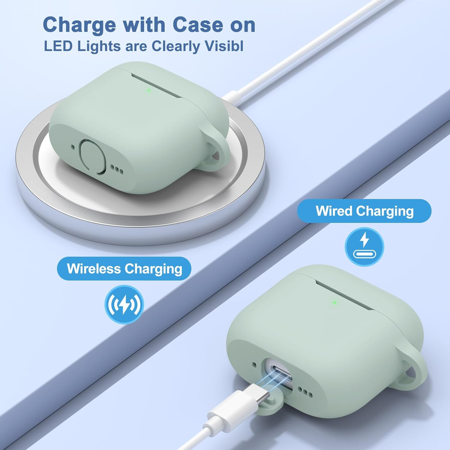 Meliya for Airpods 4 Case Cover, Soft Silicone Protective Case Compatible with Apple Airpods 4Th Generation Case for Women Men, Full Protection Airpod 4 Cover with Cleaner Kit, Keychain image number 4