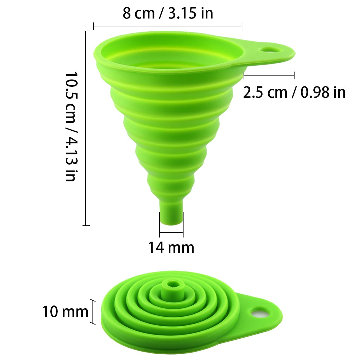 Kitchen Funnels Silicone Collapsible with Self-Adhesive Hooks for Filling Bottles Liquid Water Powder Oil Transfer image number 1