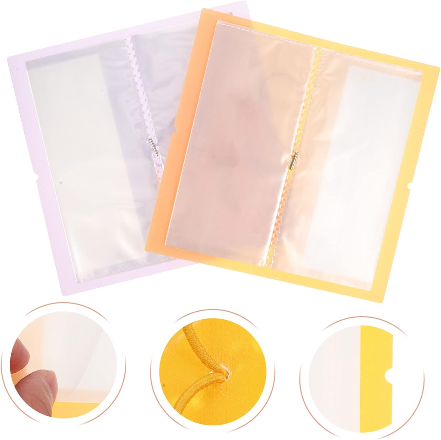 TEHAUX 2Pcs Sticker Storage Book Decals Collecting Album Reusable Sticker Organizer Large Capacity Strip Cover Album image number 5