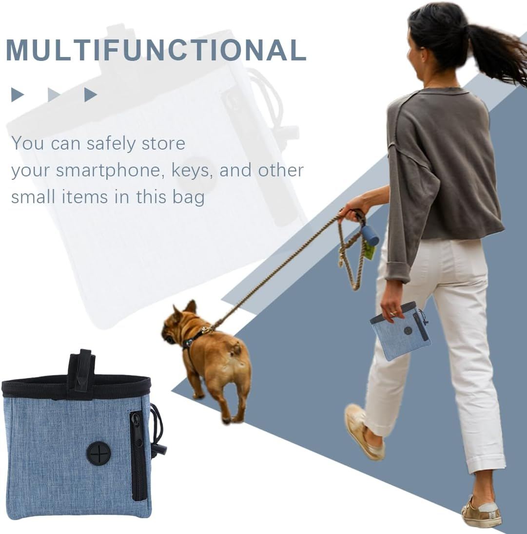 Dog Treat Pouch, Dog Training Treat Pouch, Dog Treat Pouch, Hands-Free Treat Bags, Dog Training Treat Bag with Poop Bag Dispenser and Adjustable Waistband image number 2