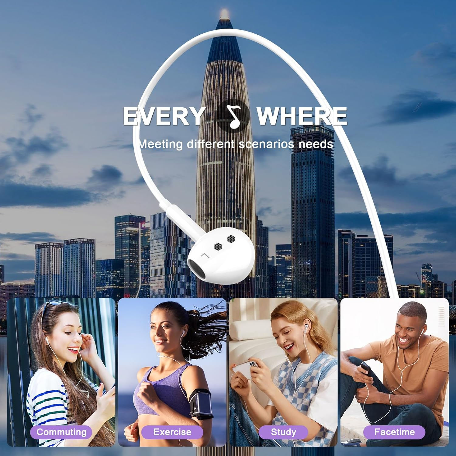 2 Pack USB C Wired Earbuds Ear Buds for Iphone 17 16 Pro Max 16E 16 plus 16Pro 15 Pro Max 15 plus 15Pro 15 USBC In-Ear Headphones Wired Type C Iphone 16 Earbud Earphones Headsets with Microphone image number 3