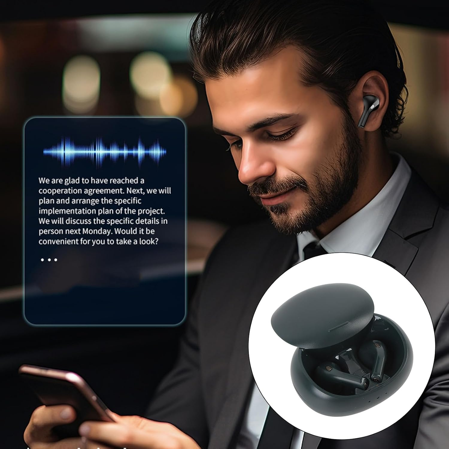 Generic Translation Earbuds, 74 Languages 70 Accents Dual Mic Hifi Stereo Speaker, 4 Translation Engines, Low Latency, 4 Hours Continuous Usage (Green) image number 4