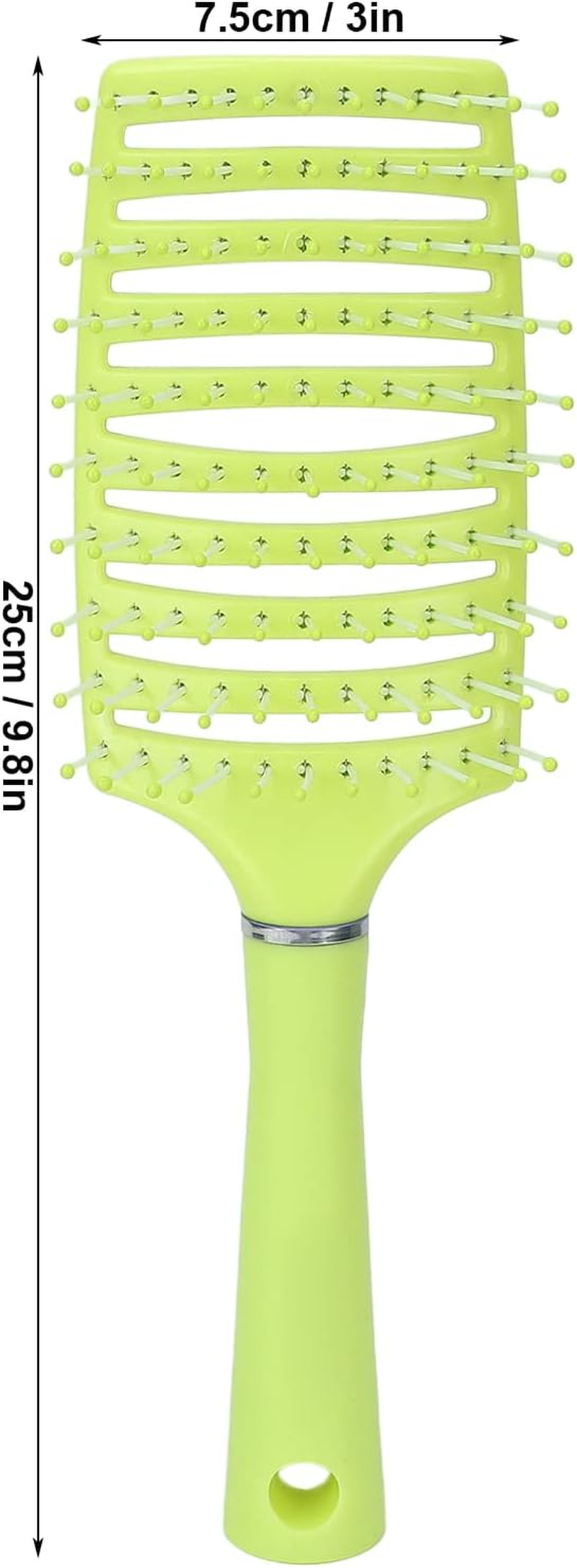 Hair Brush, Curved Scalp Massage Ergonomic Paddle Hair Brush for Hair Salon for Home Travel for Men Women(Fluorescent Yellow) image number 3
