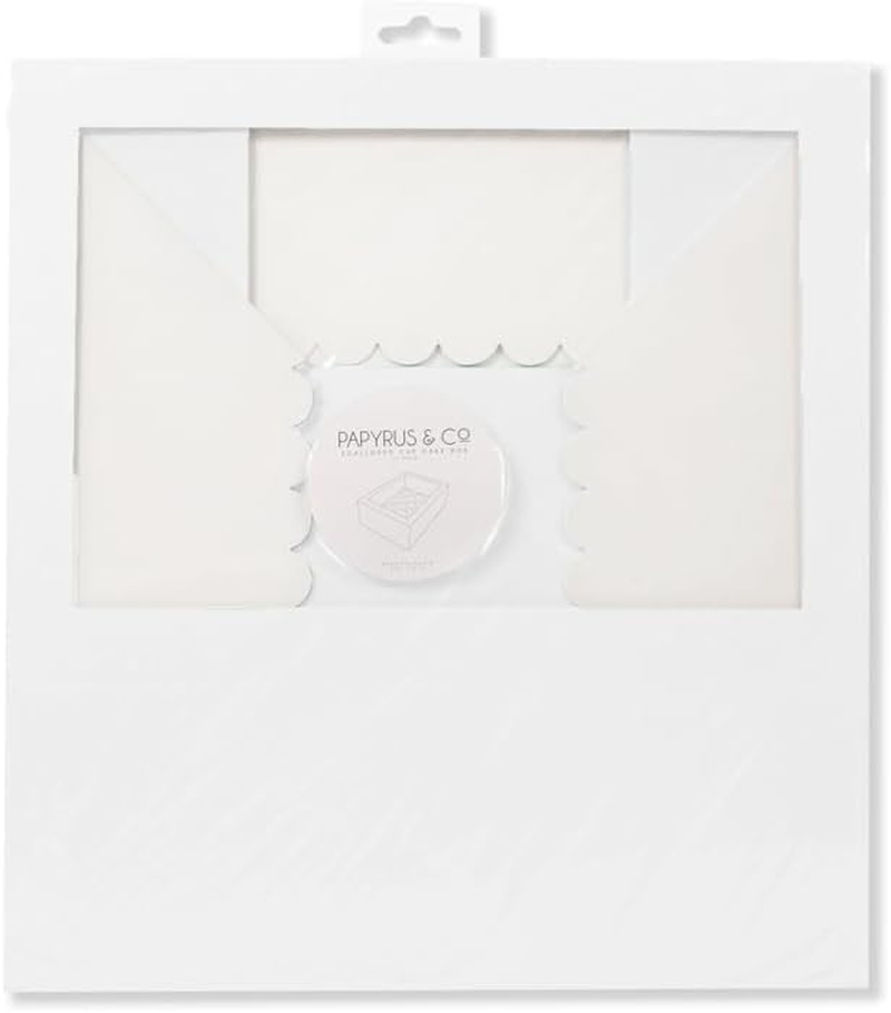 Papyrus Scalloped Tall Cupcake Box with 12 Hole, White image number 1