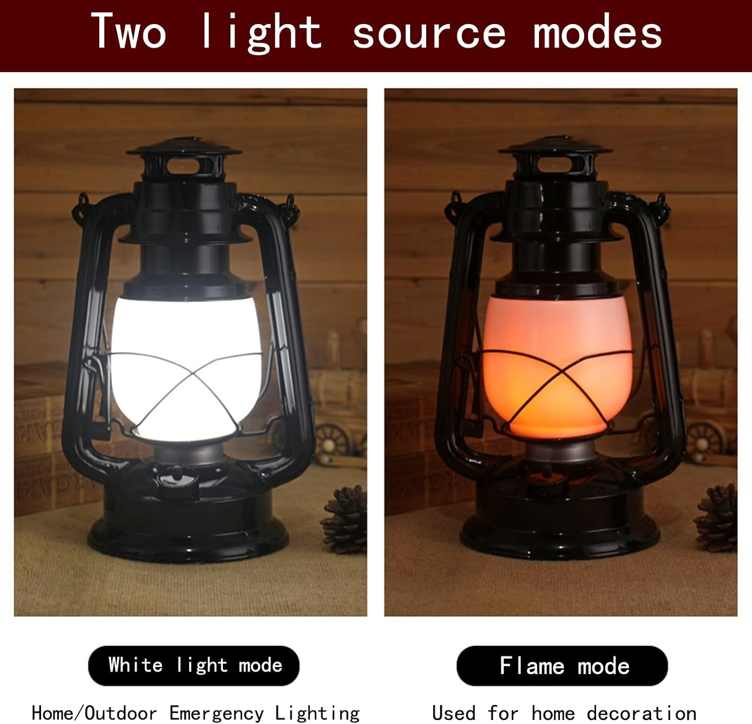 Flame Light Vintage Lantern Antiqued Copper Flickering Lantern 2 Modelsfull White and Flame Effect with Battery Operated Decorative Hanging Lanterns image number 6