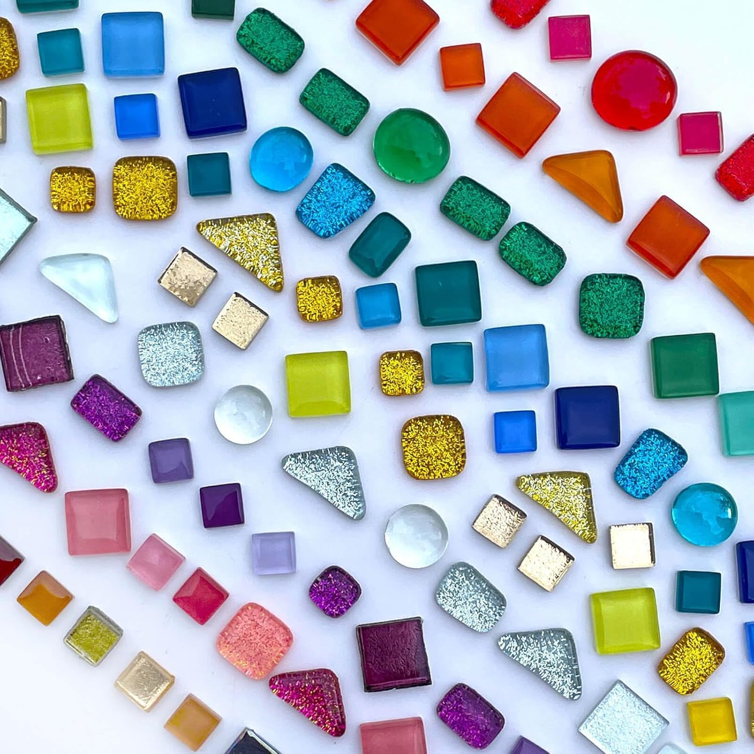 Yunking 1.1LB Assorted Colors Irregular Crystal Glass Mosaic Tiles - Perfect for Art Crafts, Mosaic Making Projects, Home Decor, and More