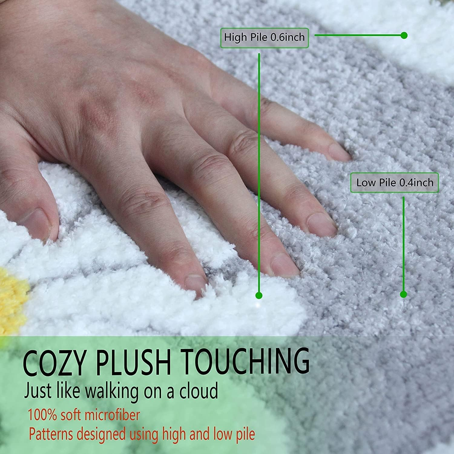 Super Absorbent Floor Mat, Bath Mat Rug Rubber Non Slip Quick Dry Super Absorbent Thin Bathroom Rugs Fit Washable Bathroom Floor for in Front of Bathtub,Sink (50 * 80Cm, Floral) image number 5