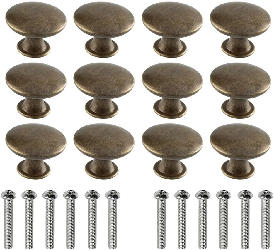 6X Cabinet Knob Bedroom Cupboard Handles Drawer Antique Single round Pull (Black) image number 2