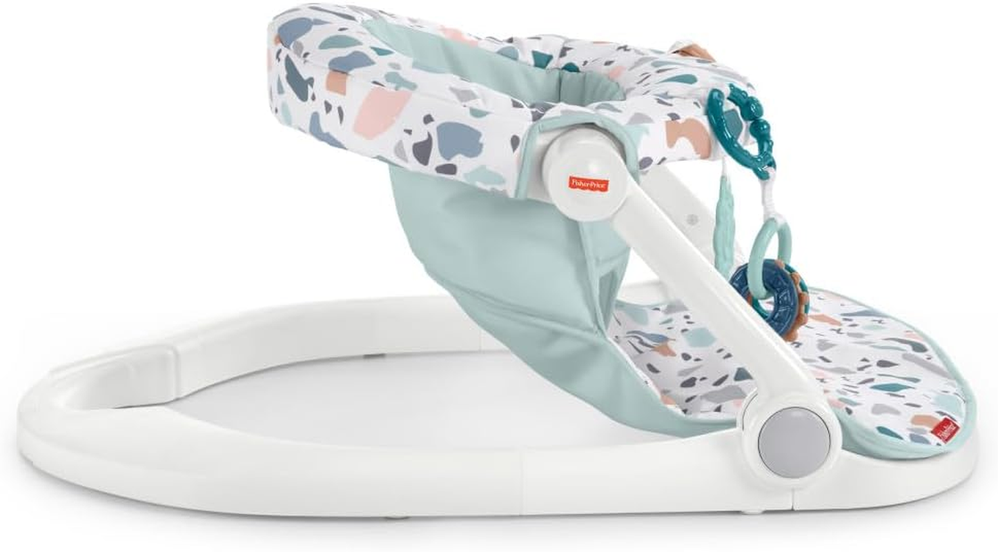 Fisher-Price Portable Baby Chair Sit-Me-Up Floor Seat with Removable Newborn Activity Toys & Pacific Pebble Machine Washable Pad