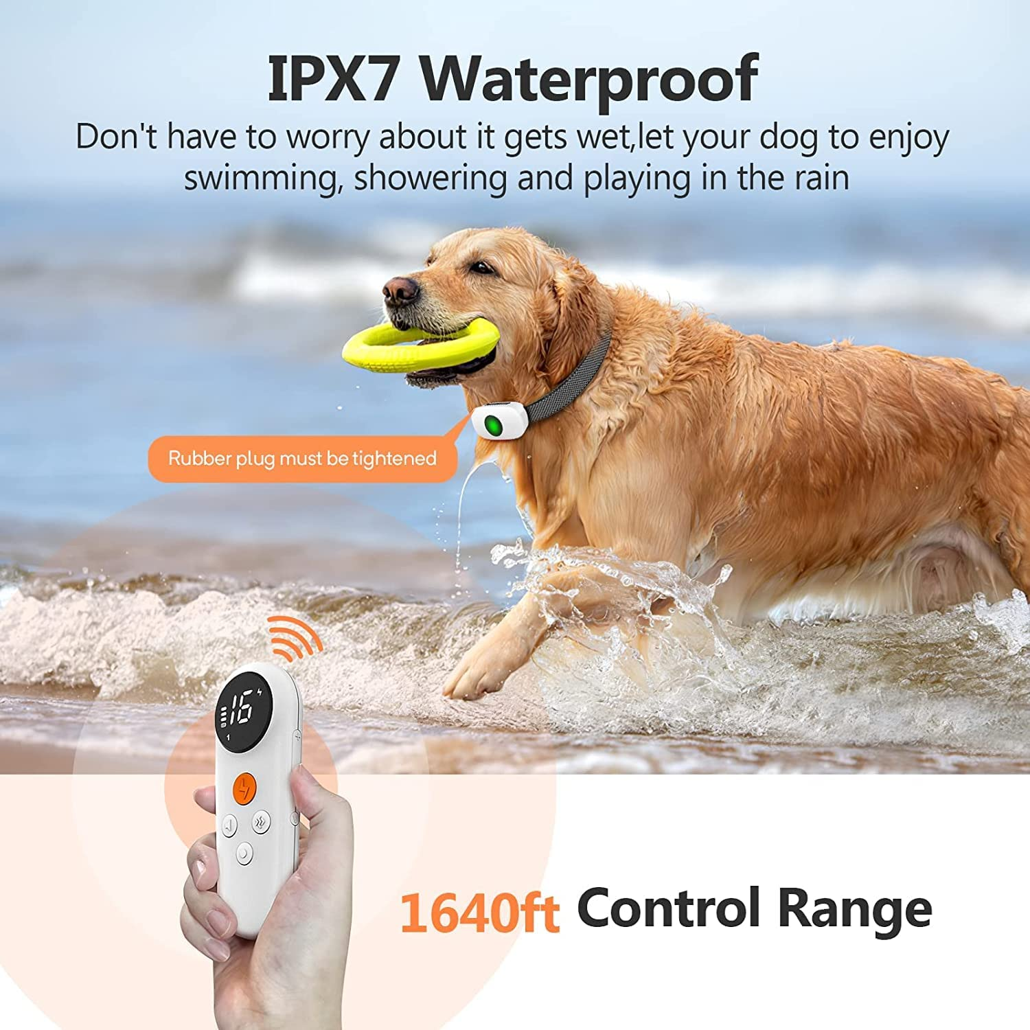 Dog Shock Collar,Ozkey Lightweight Dog Training Collar with Remote,Rechargeable E-Collar Bark Collar with 3Safe Training Modes,Security Lock and 1640Ft Remote for Small Medium Large Dog image number 5