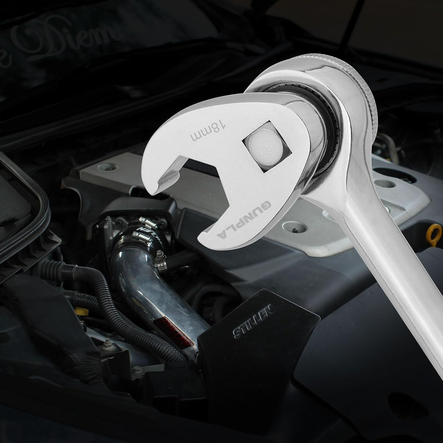 Gunpla 13 Pieces Crowfoot Wrench Set, 8-22Mm Open End Drive Metric Flare Nut Head Chromium Molybdenum Steel Rust Resistant Tool Kit Driver Crows Foot Spanner Wrenches image number 4