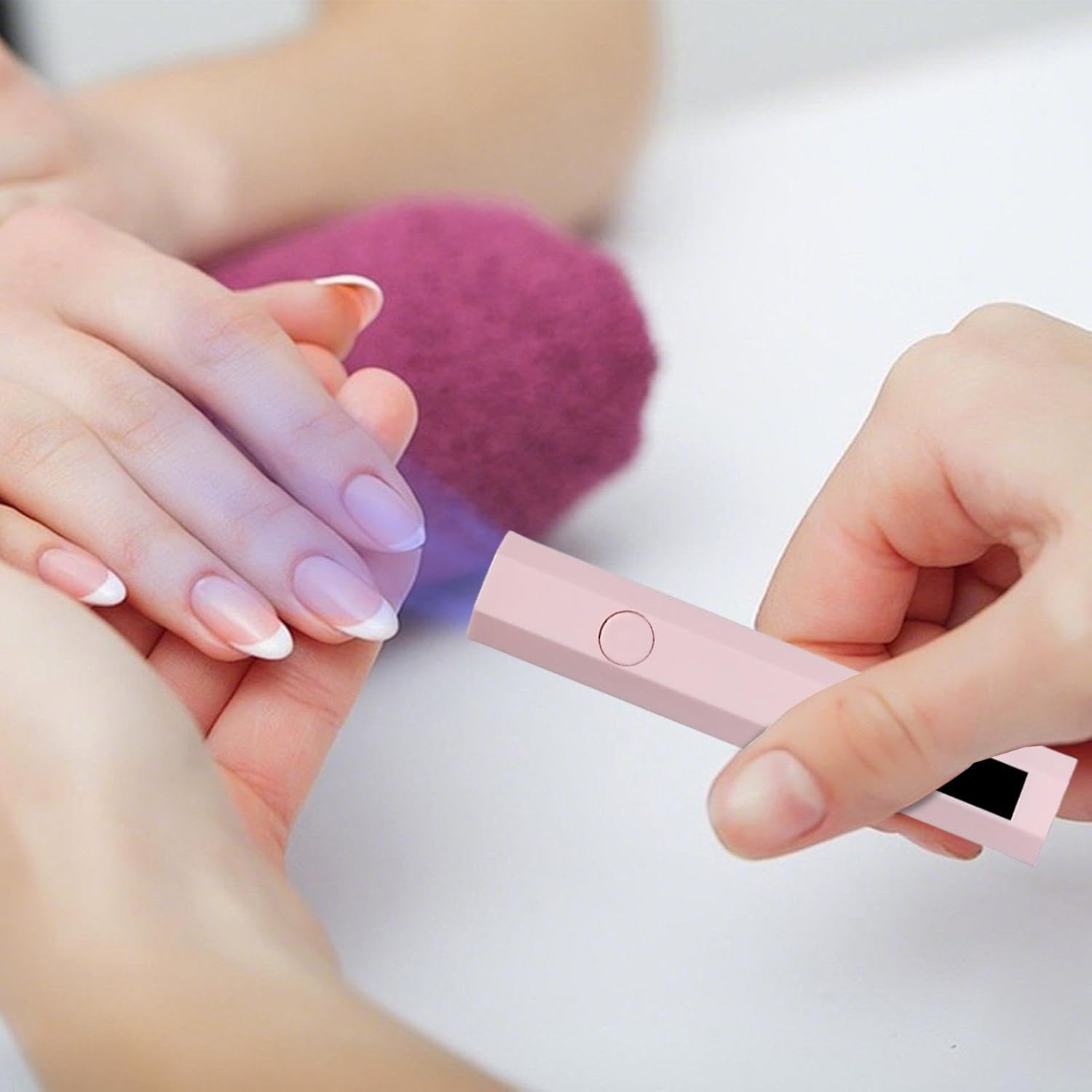 Portable Uv Led Nail Lamp, Rechargeable Nail Dryer, Lightweight Compact, Small Travel Friendly, Handheld Curing Light for Home and Salon, Gel Polish, 10.3X1.9Cm - Blue image number 3