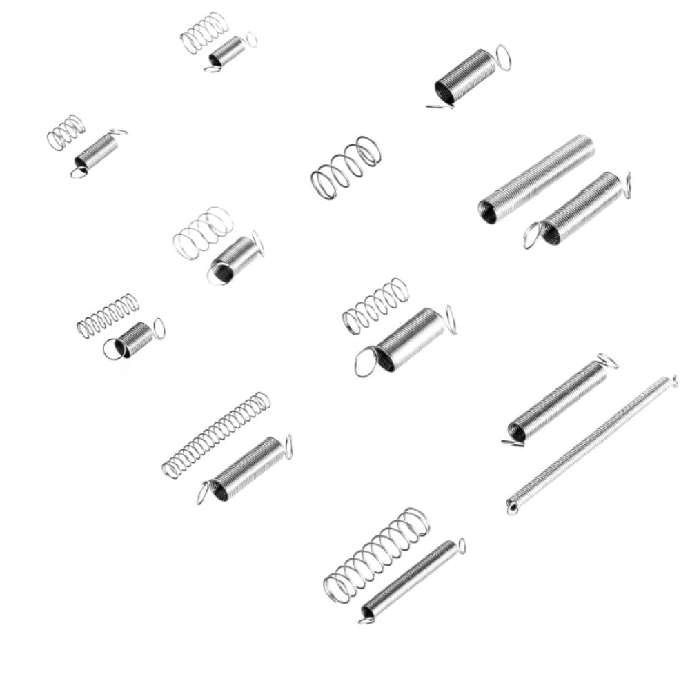 200-Piece Spring Assortment Set for Home Repairs & DIY - Extension & Compression Springs in Assorted Sizes, Zinc Plated Steel for Durability