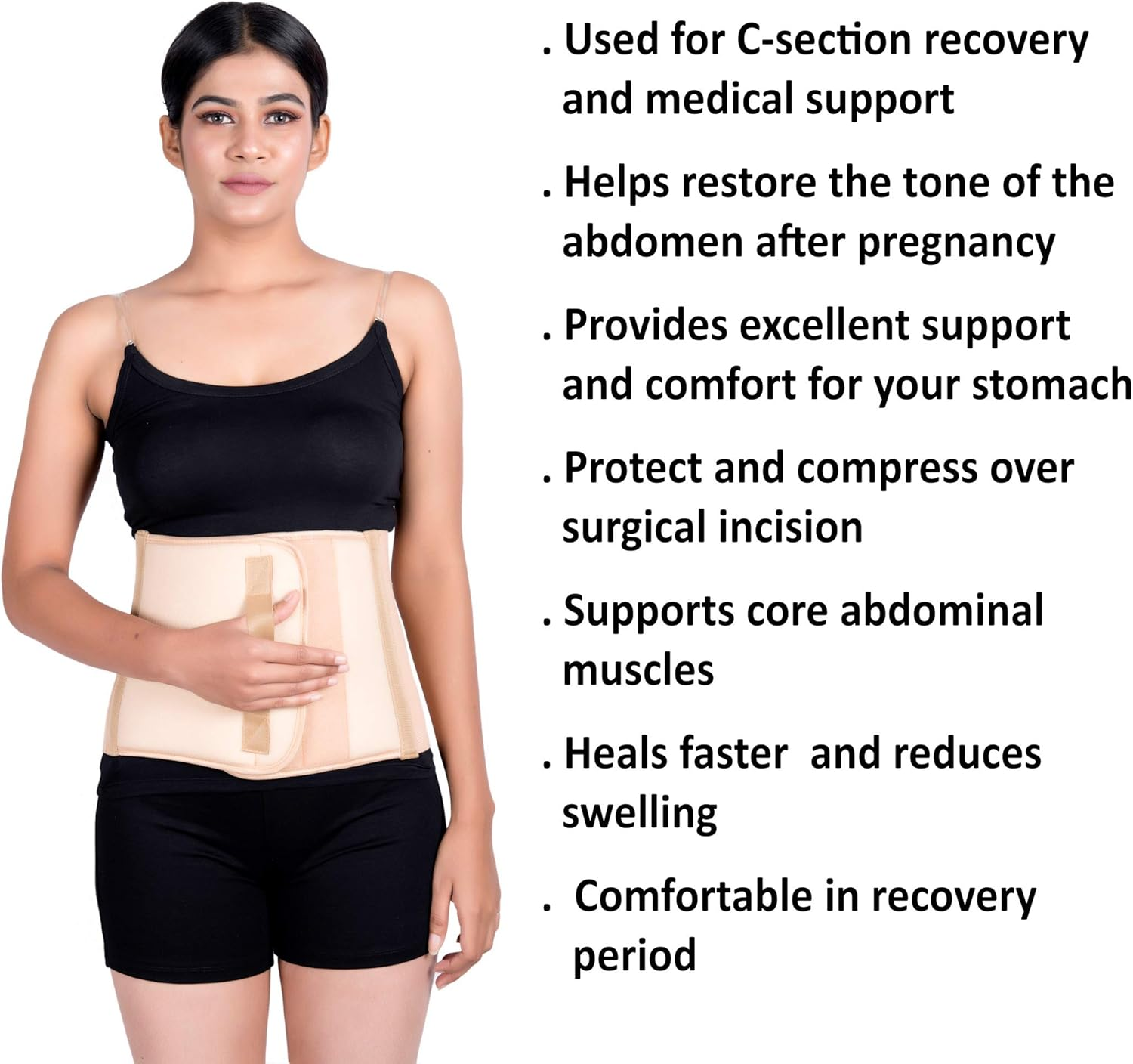Wonder Care Abdominal Binder for Men and Women/Postpartum Post-Operative Post-Surgery Wrap/Abdomen Navel Umbilical Hernia Support Belt (XL) image number 3