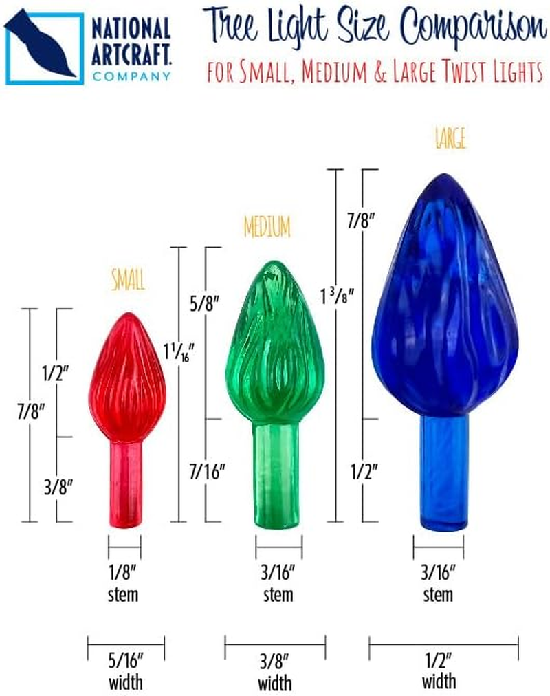 National Artcraft Medium Twist-Style Ceramic Christmas Tree Lights - Blue (144 Pcs) image number 3