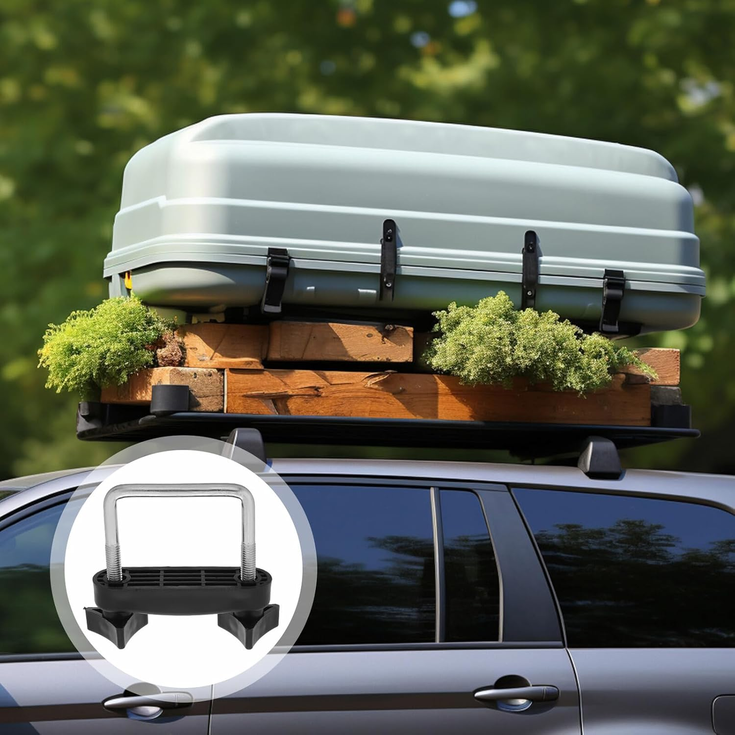 4Pcs Car Roof Rack Crossbar Clips Mounting Brackets for Secure Luggage Carrier Fit Vehicle Roof Rails Easy Installation Automotive Cargo Clamps image number 5