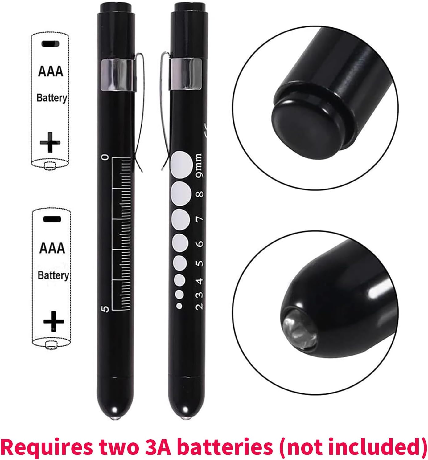 Rhoyee Medical Pen Light with Pupil Gauge & Ruler &ndash; LED Diagnostic Pen Torch with Pocket Clip &ndash; Reusable Nursing Flashlight for Doctors, Nurses, Students, Clinical Exams & First Aid image number 6