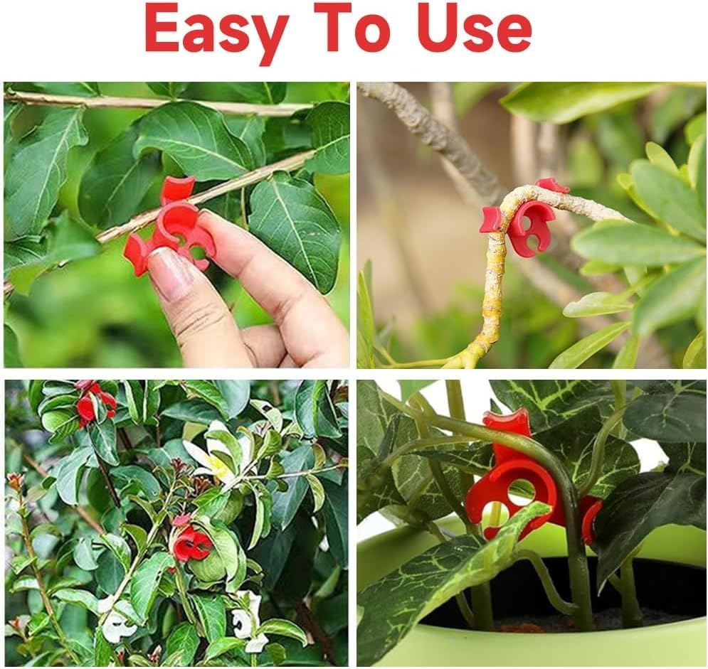Plant Training Clips 90 Degrees Stem Trainer Clips, 40 Pieces Plants Bud Bender,Low-Stress Plants Training Clip,90&deg; Planting Stem Bender Low Stress Planting Branch Trainer Clips for Flower, Red image number 5