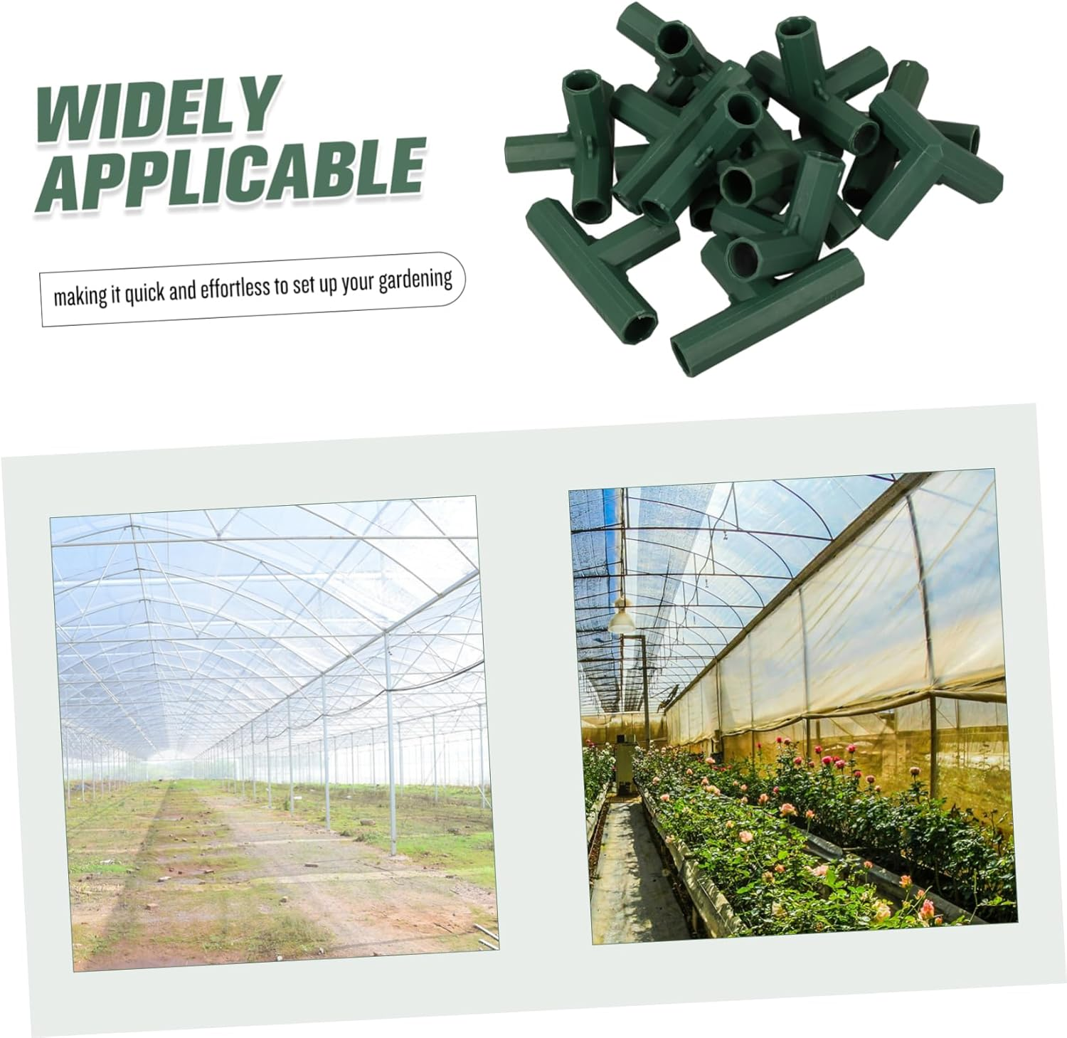 BEBEMOKO 12Pcs Three-Way Gardening Frame Joints Greenhouse Connectors Frame Connector for Greenhouse Material Reusable and Stable image number 1