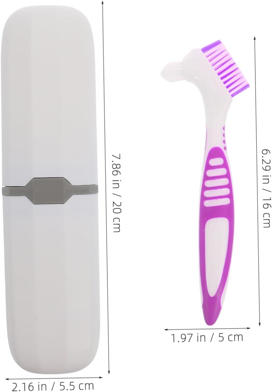 SOESFOUFU Travel Denture Toothbrush Storage Box Portable Toothbrush Travel Case Suction Cup Holder image number 2